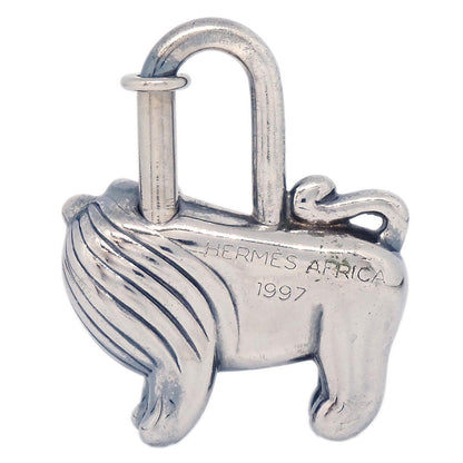Hermes I'Afrique Lion 1997 Cadena Silver Small Good