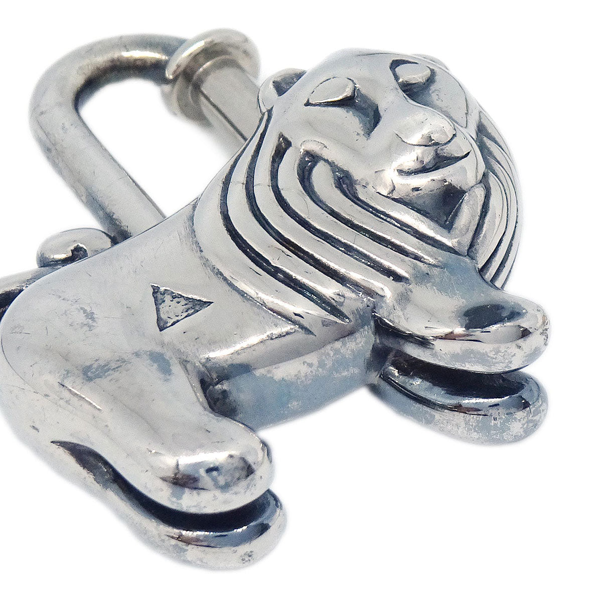 Hermes I'Afrique Lion 1997 Cadena Silver Small Good