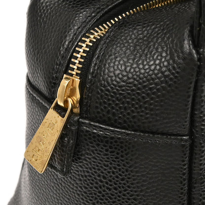 Chanel 2002-2003 Black Caviar Skin Petite Timeless Tote PTT Chain Handbag