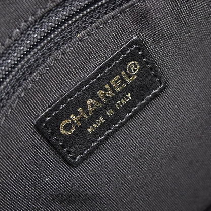 Chanel 2002-2003 Black Caviar Skin Petite Timeless Tote PTT Chain Handbag