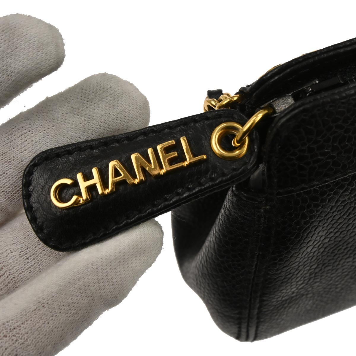 Chanel Black Caviar Skin Shoulder Bag