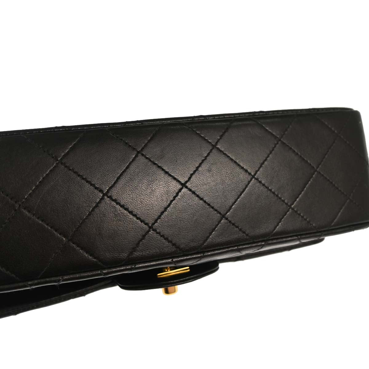 Chanel 1994-1996 Black Lambskin Small Classic Double Flap Shoulder Bag