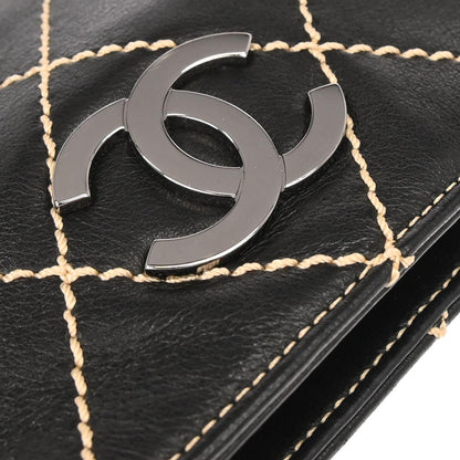 Chanel 2005-2006 Black Calfskin Wild Stitch Handbag