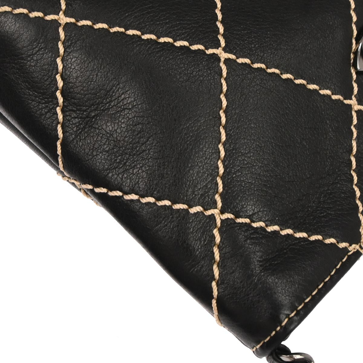 Chanel 2005-2006 Black Calfskin Wild Stitch Handbag
