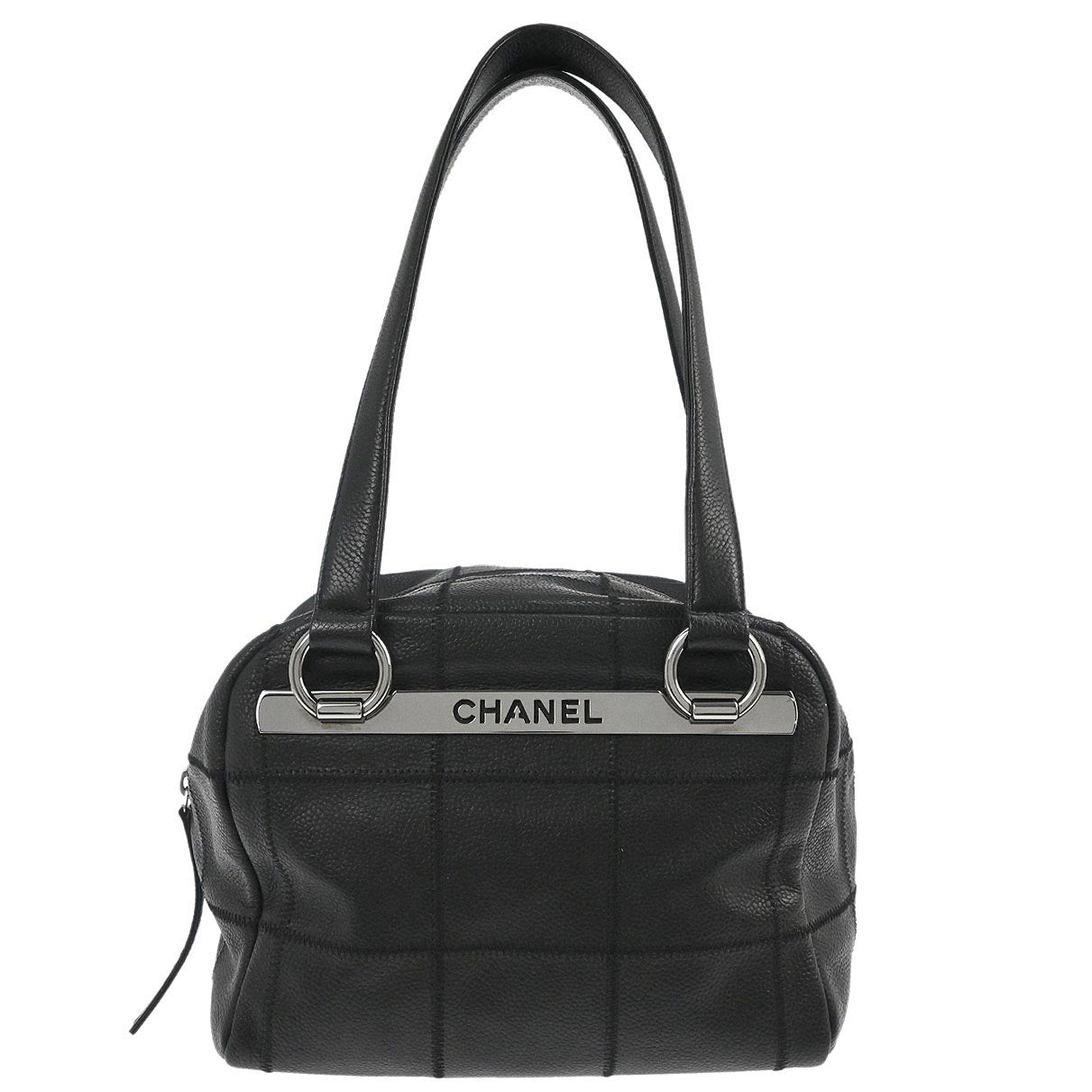 Chanel 2005-2006 Black Caviar Skin Choco Bar Handbag