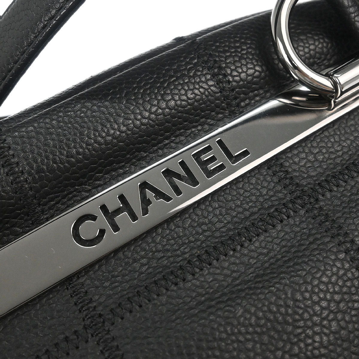 Chanel 2005-2006 Black Caviar Skin Choco Bar Handbag