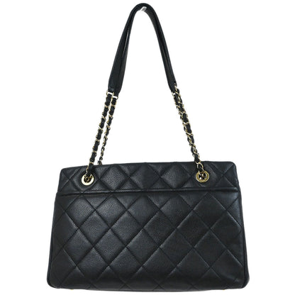 Chanel 2013-2014 Black Caviar Skin Timeless CC Chain Tote Bag