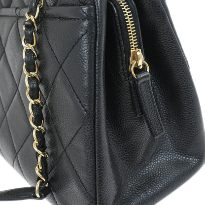 Chanel 2013-2014 Black Caviar Skin Timeless CC Chain Tote Bag