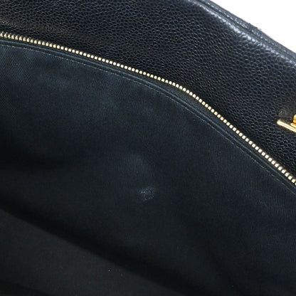 Chanel 2013-2014 Black Caviar Skin Timeless CC Chain Tote Bag
