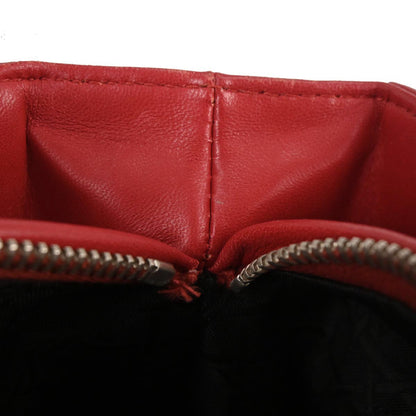 Christian Dior Red Lambskin Cannage Studded Lady Dior Shoulder Handbag