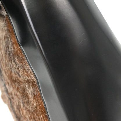 Christian Dior Black Brown Fur Lady Dior Handbag