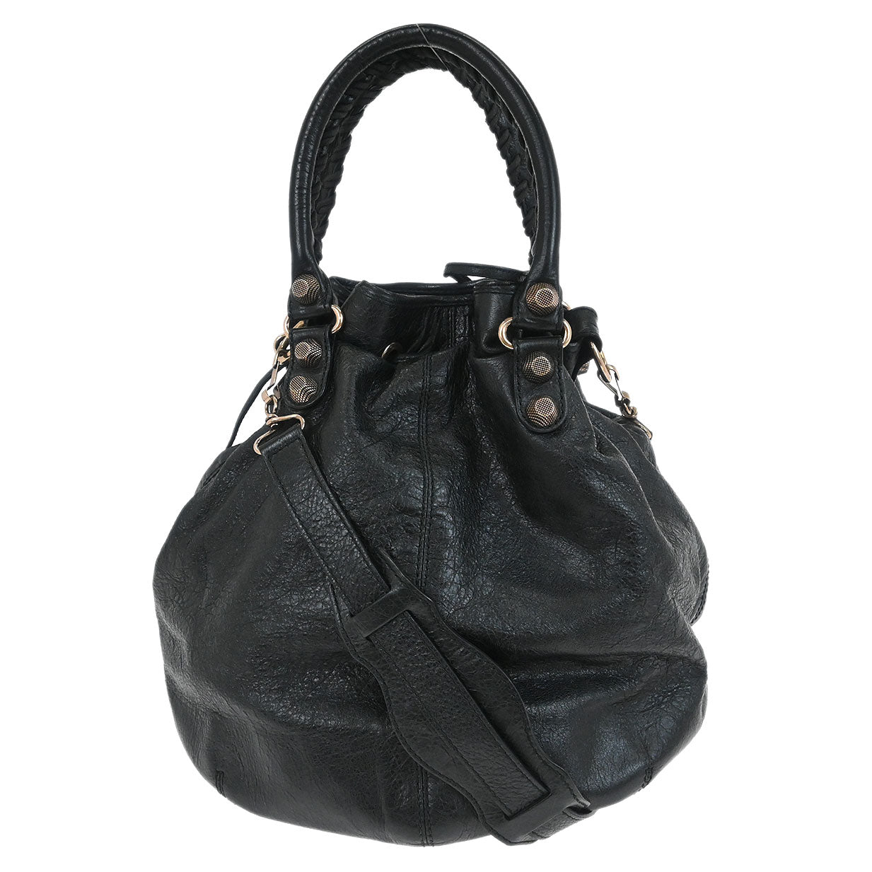 Balenciaga Black Pompon 2way Shoulder Handbag