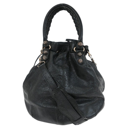 Balenciaga Black Pompon 2way Shoulder Handbag