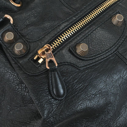 Balenciaga Black Pompon 2way Shoulder Handbag