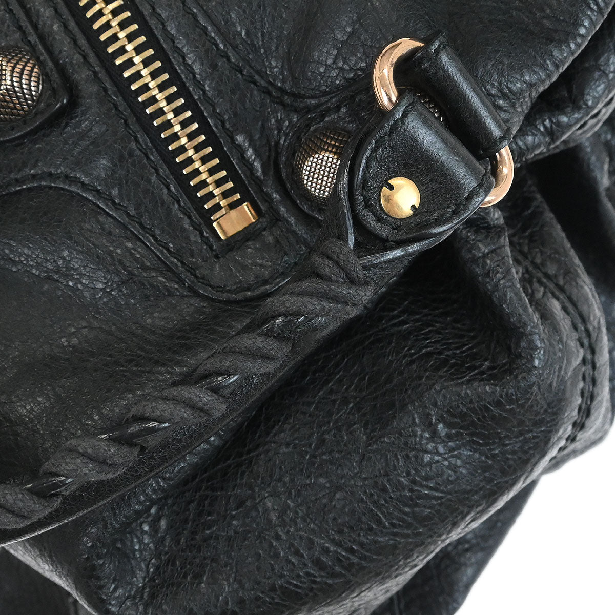 Balenciaga Black Pompon 2way Shoulder Handbag