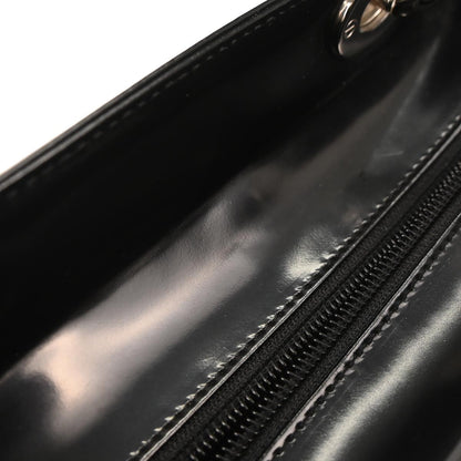 Christian Dior Black Patent Leather Medium Lady Dior Shoulder Handbag