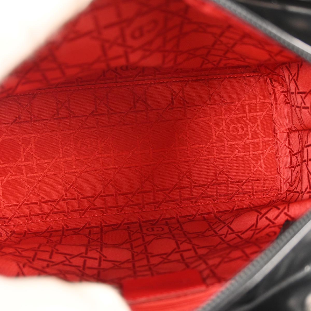 Christian Dior Black Patent Leather Medium Lady Dior Shoulder Handbag