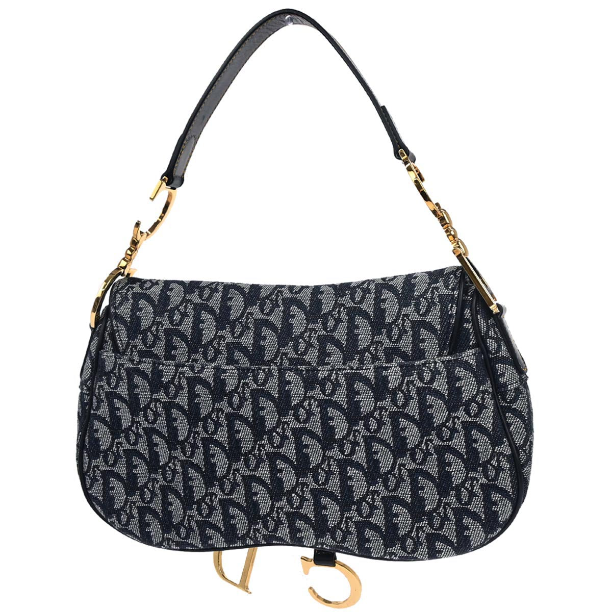 Christian Dior Navy Trotter Double Saddle Handbag