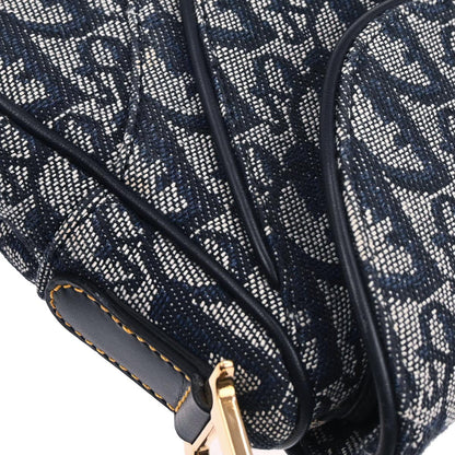 Christian Dior Navy Trotter Double Saddle Handbag