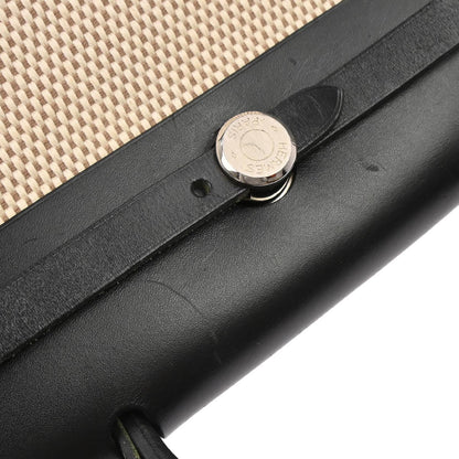 Hermes Black Beige Toile Officier GM Herbag PM 2 in 1 Shoulder Handbag