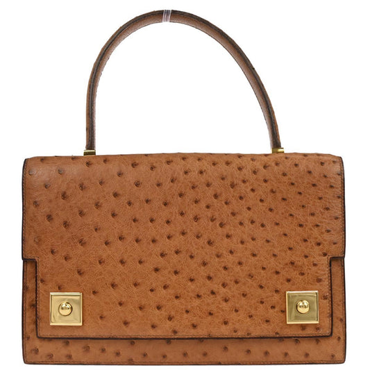 Hermes * Chestnut Ostrich Piano Handbag