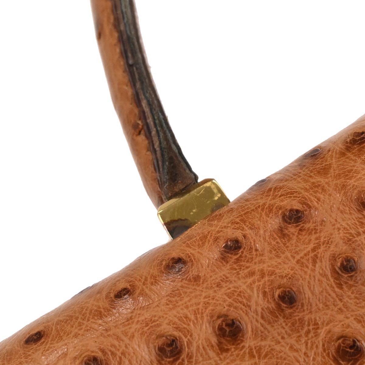 Hermes * Chestnut Ostrich Piano Handbag