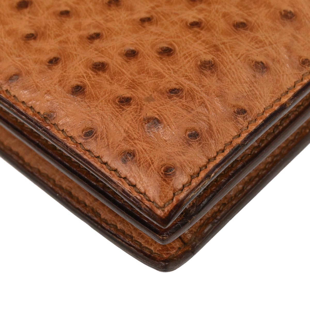 Hermes * Chestnut Ostrich Piano Handbag