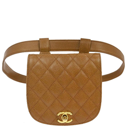 Chanel Brown Caviar Skin Waist Bum Bag #85/34