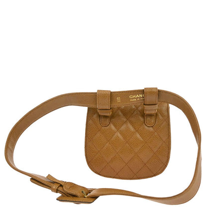 Chanel Brown Caviar Skin Waist Bum Bag #85/34