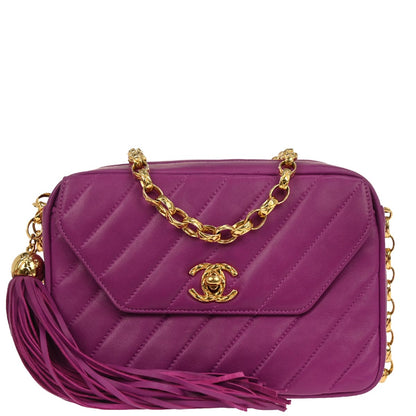 Chanel Purple Lambskin Camera Bag Mini