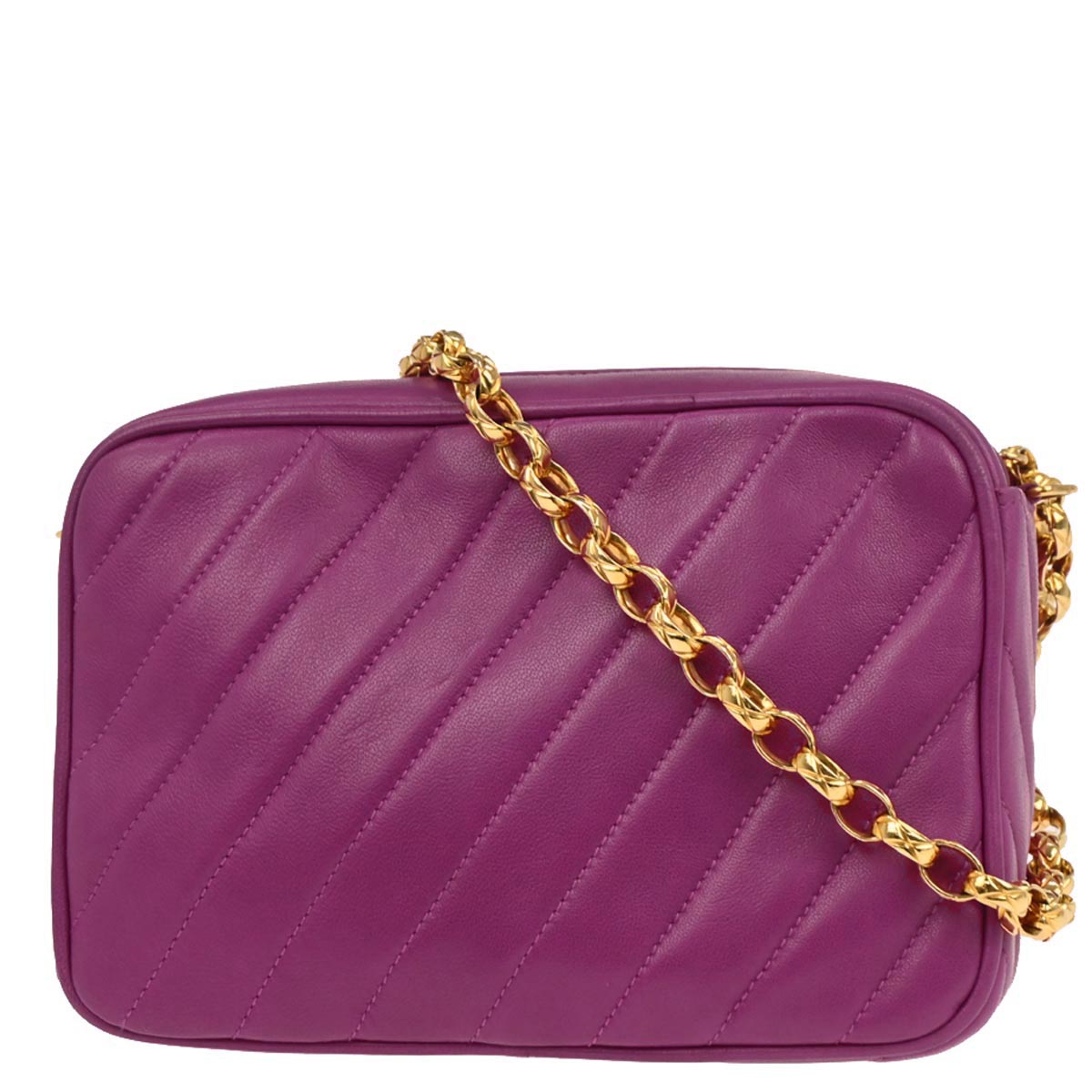 Chanel Purple Lambskin Camera Bag Mini