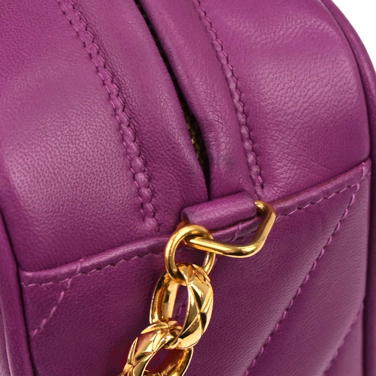 Chanel Purple Lambskin Camera Bag Mini