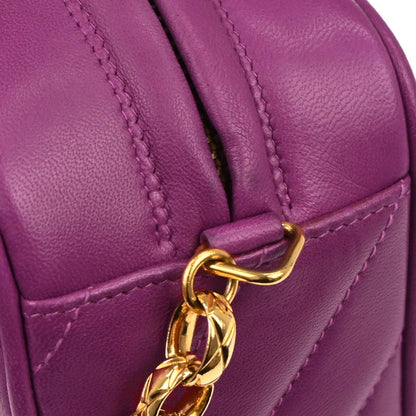Chanel Purple Lambskin Camera Bag Mini
