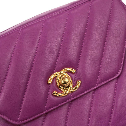 Chanel Purple Lambskin Camera Bag Mini