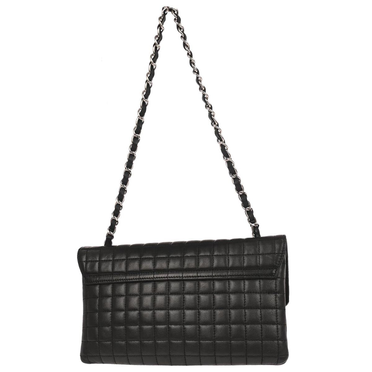 Chanel 2005-2006 Black Lambskin Choco Bar Camellia No.5 CC Clover Handbag