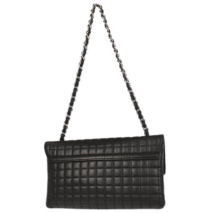 Chanel 2005-2006 Black Lambskin Choco Bar Camellia No.5 CC Clover Handbag