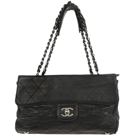 Chanel 2006-2008 Black Lambskin Ritz Flap Handbag