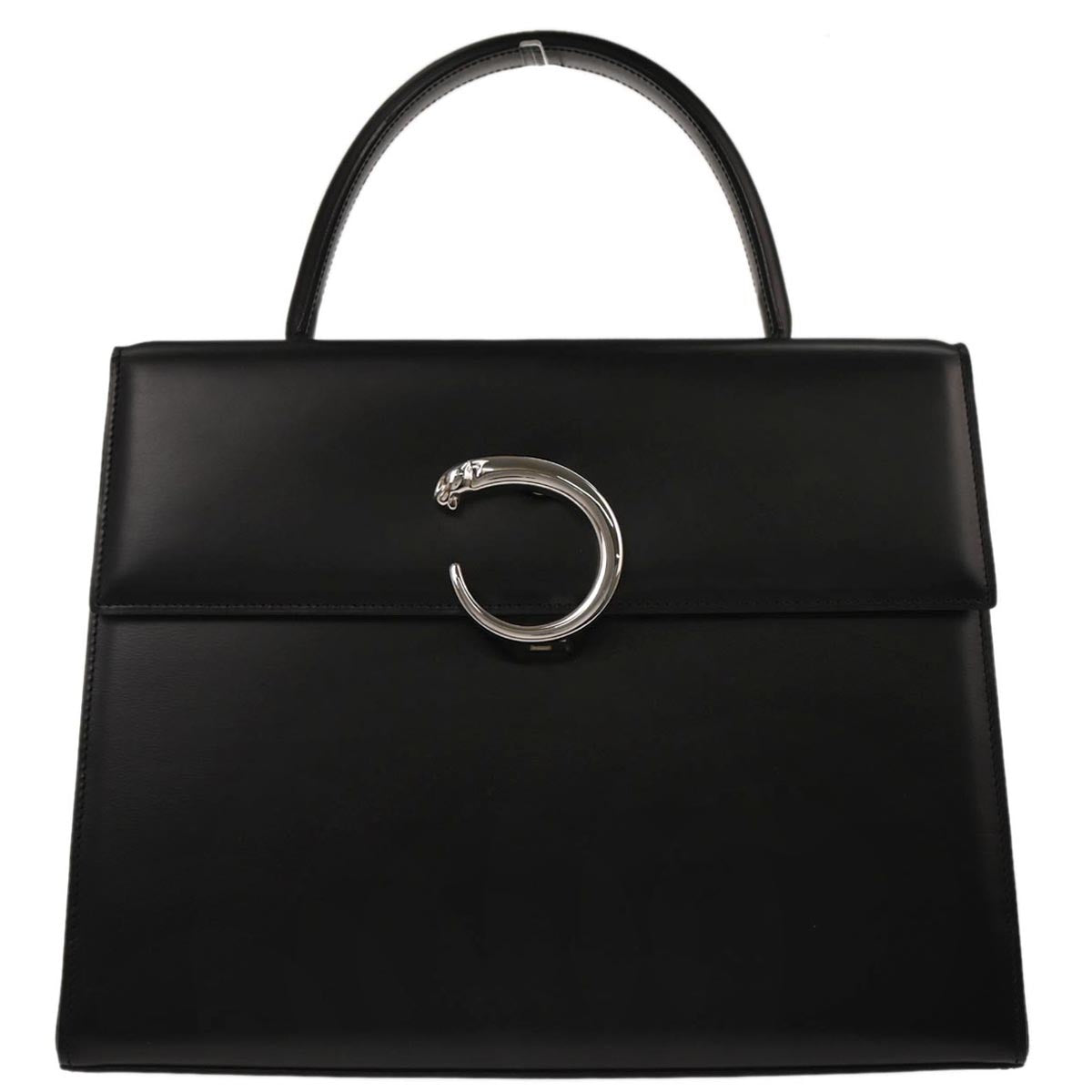 Cartier Black Leather Panthere Handbag