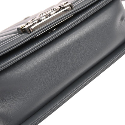 Boy Chanel 2018-2019 Gray Lambskin Chevron Small Chain Shoulder Bag