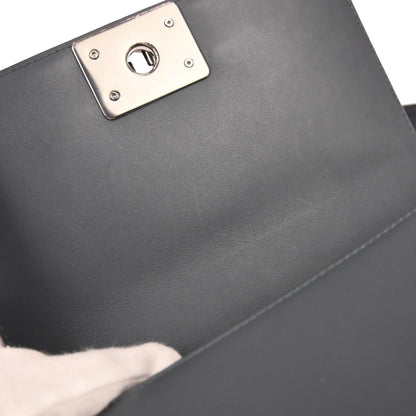 Boy Chanel 2018-2019 Gray Lambskin Chevron Small Chain Shoulder Bag