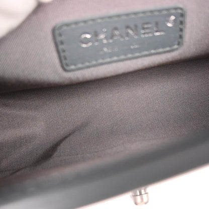 Boy Chanel 2018-2019 Gray Lambskin Chevron Small Chain Shoulder Bag