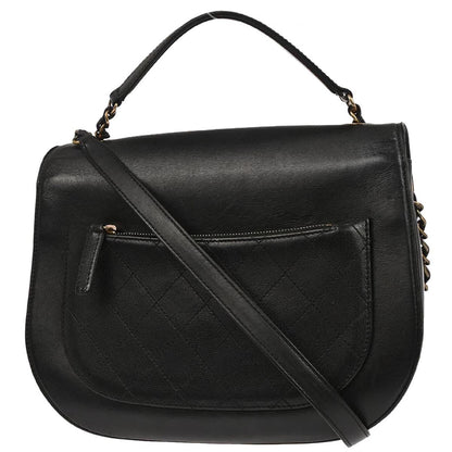 Chanel Black Calfskin Coco Curve 2way Shoulder Handbag