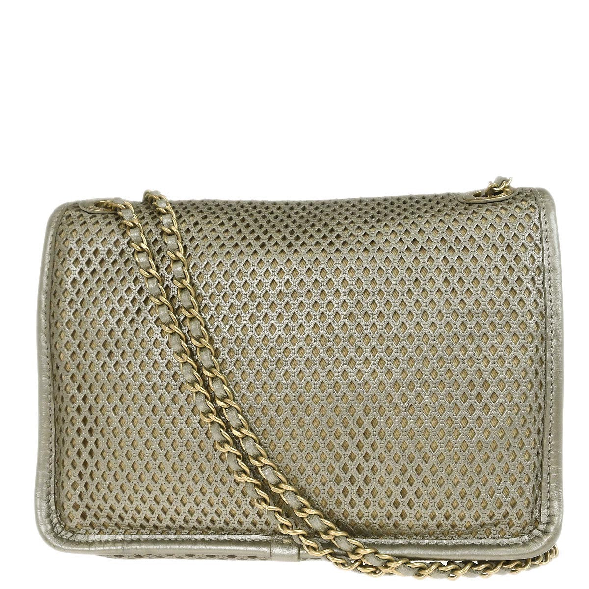 Chanel 2012-2013 Gold Perforated Calfskin French Riviera Shoulder Bag