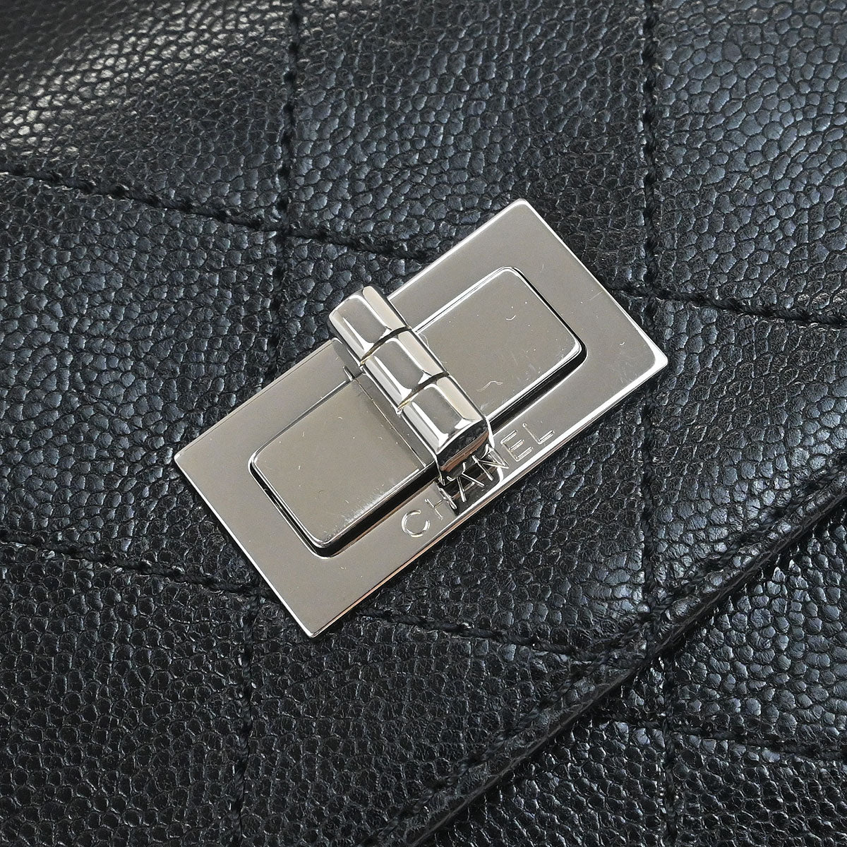 Chanel Black Caviar Skin Mademoiselle Lock Shoulder Bag