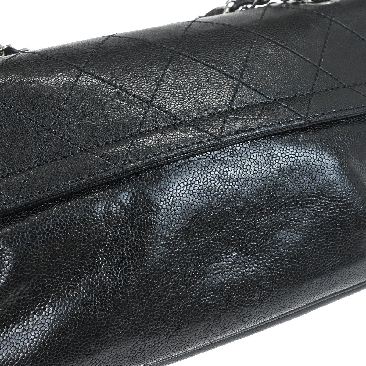 Chanel Black Caviar Skin Mademoiselle Lock Shoulder Bag