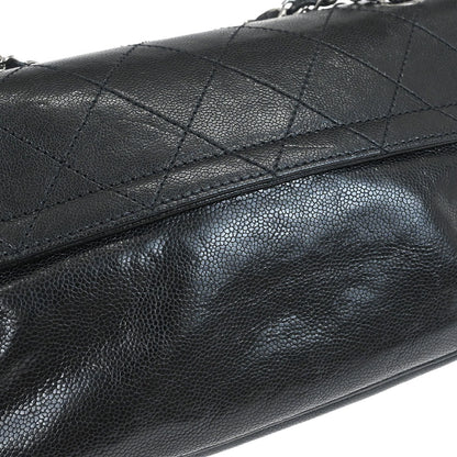 Chanel Black Caviar Skin Mademoiselle Lock Shoulder Bag