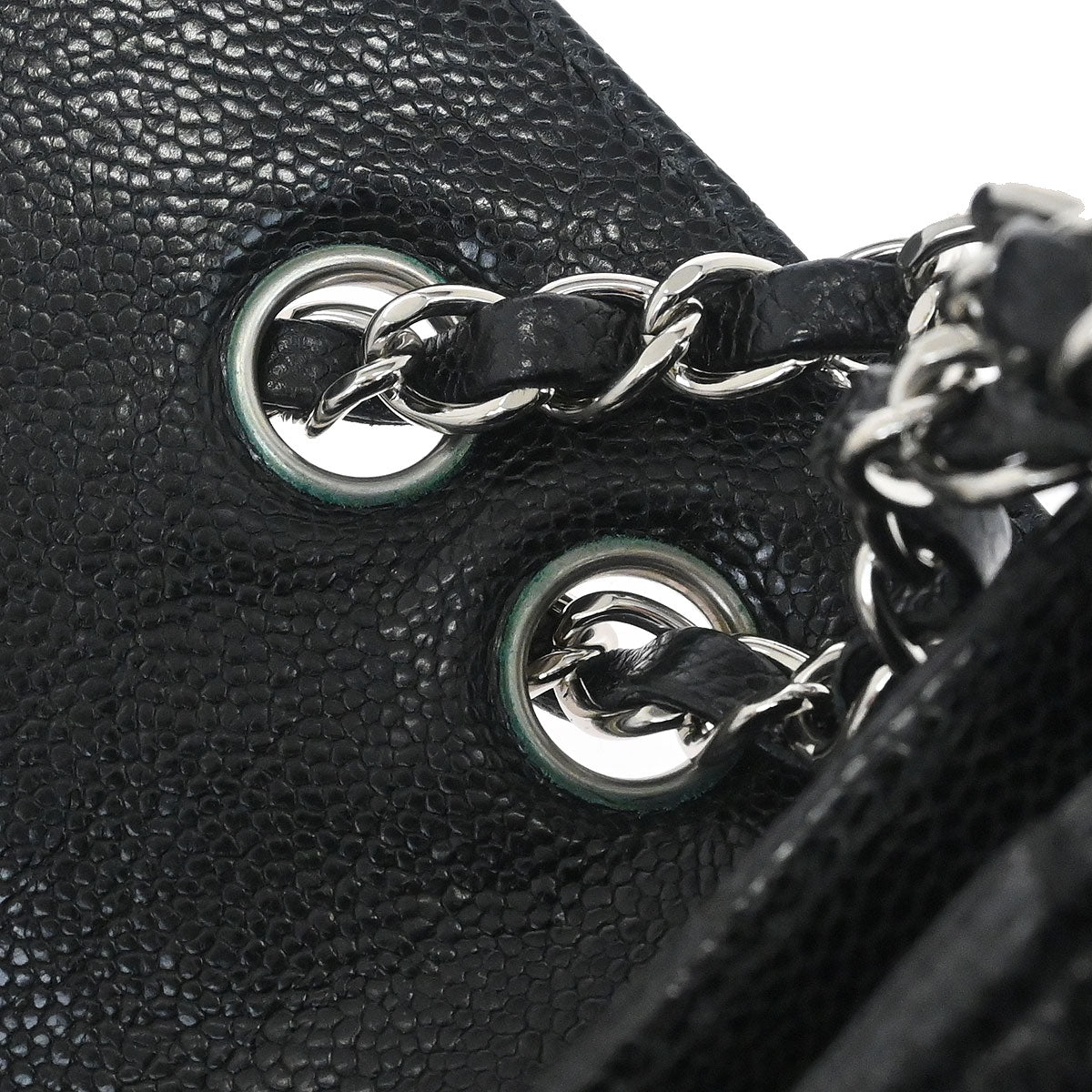 Chanel Black Caviar Skin Mademoiselle Lock Shoulder Bag