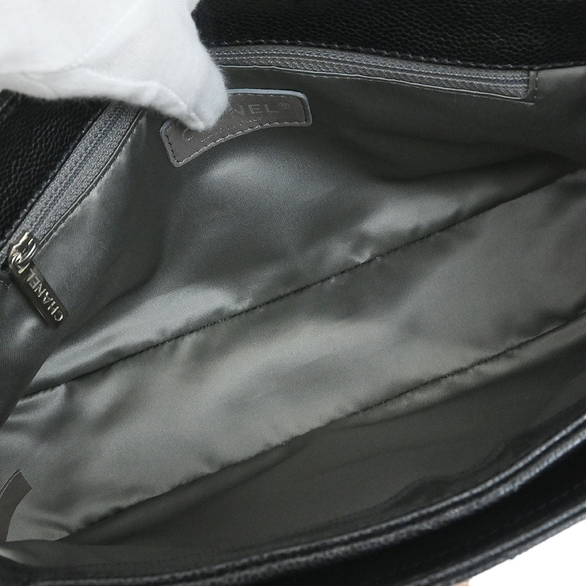 Chanel Black Caviar Skin Mademoiselle Lock Shoulder Bag