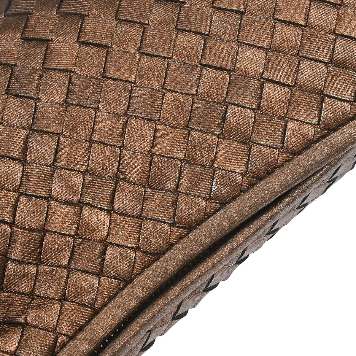 Bottega Veneta Metallic Bronze Lambskin Intrecciato Hobo Handbag