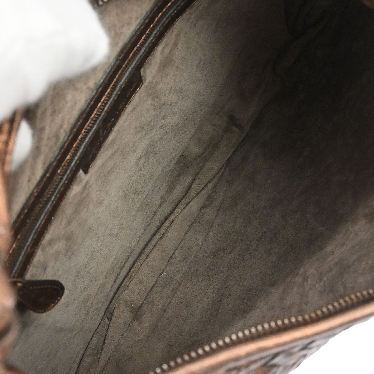 Bottega Veneta Metallic Bronze Lambskin Intrecciato Hobo Handbag